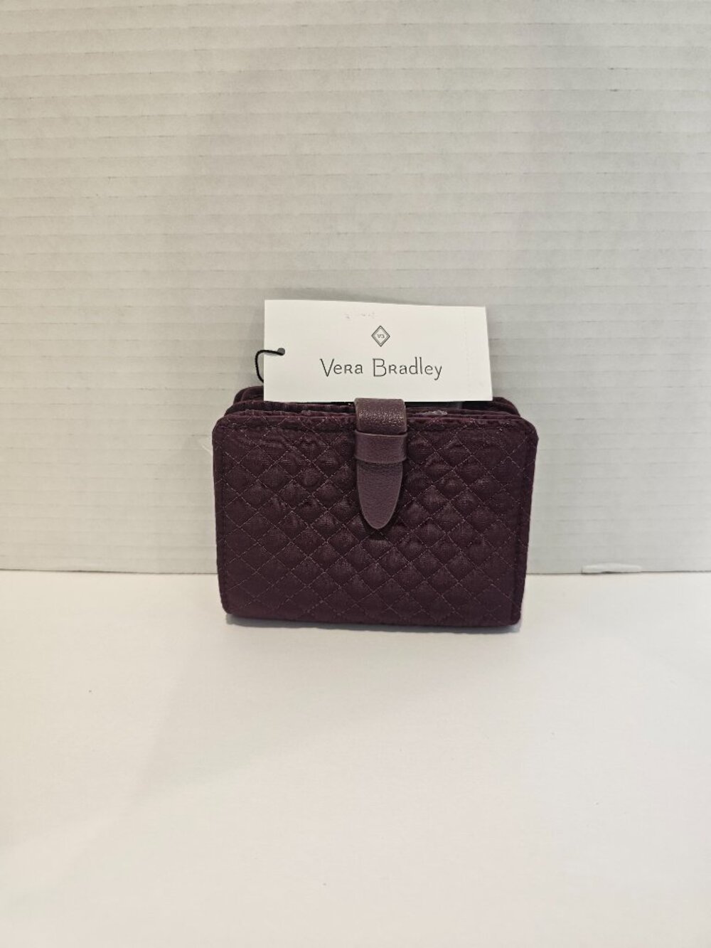 NWT Vera Bradley Iconic RFID Small Wallet Mulled Wine Burgundy Microfiber Maroon - Picture 8 of 8